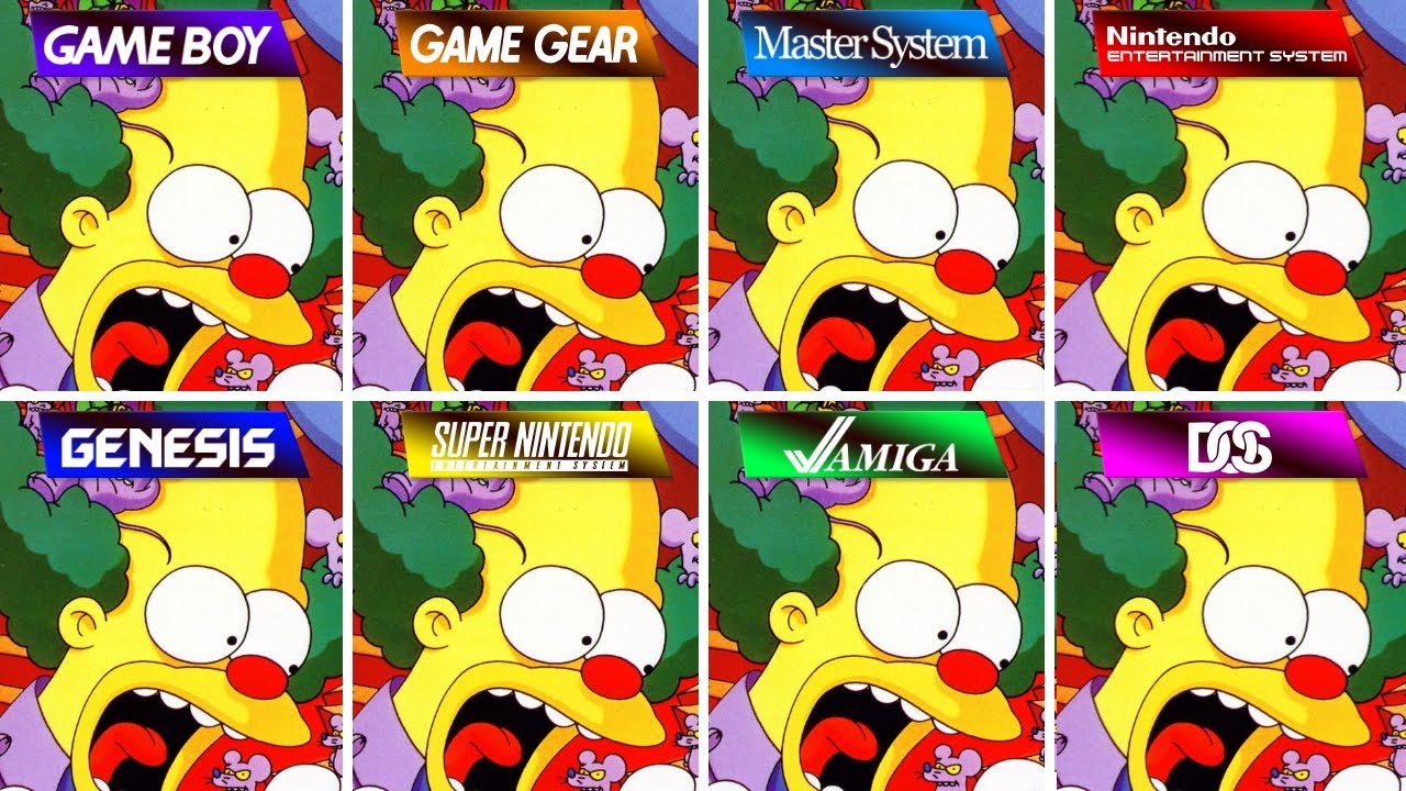 Krusty's Fun House (1992) Gameboy vs Game Gear vs SMS vs NES vs SNES vs Genesis vs Amiga vs DOS