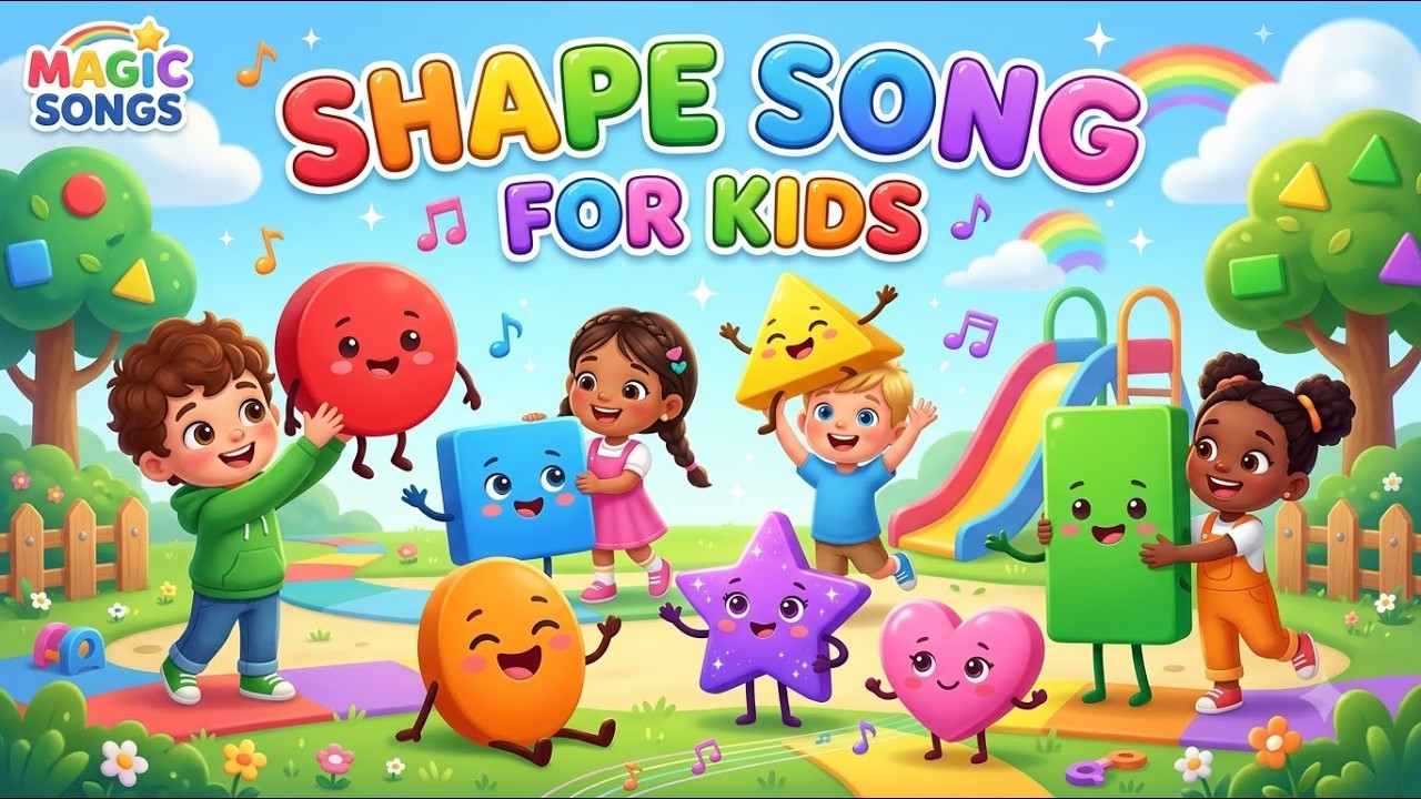 Guess the Shapes Song 🎶|Learn 12 Shapes with Fun & Music|Kids Educational Nursery Rhyme (MagicSongs)