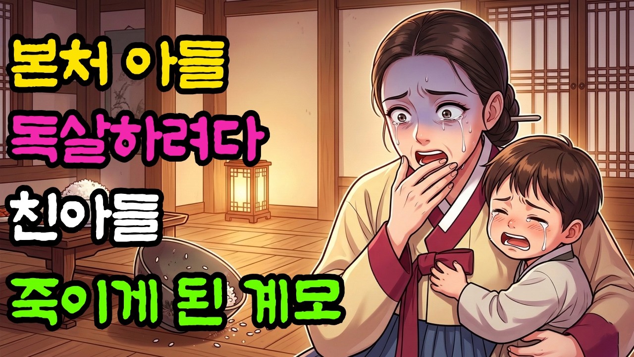 본처 아들 죽이려 준비한 독밥을 친자식이 먹자 평생을 죄책감에 숨어 산 계모 | 야담, 설화, 민담, 전설, 옛날이야기, 수면동화, 전래동화