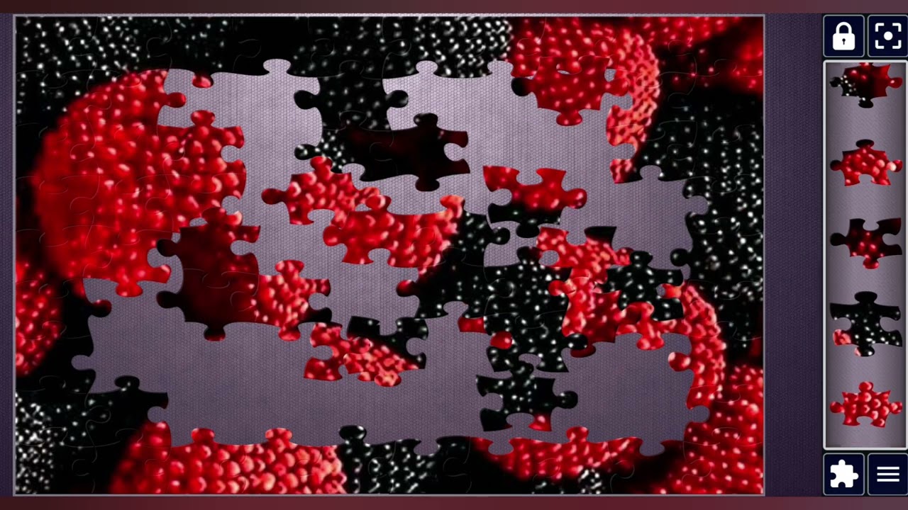 Vibrant Red & Black Raspberry Candy Mix🔴⚫️//Jigsaw puzzles craft🧩//Amazing puzzles Art//puzzlesArt//