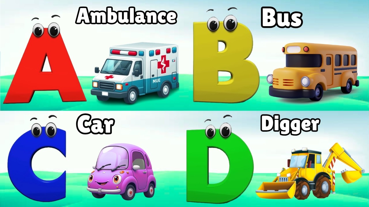 ABC Song Phonics, Transportation Song, ABC Song, Alphabet Educational Song A to Z for kids
