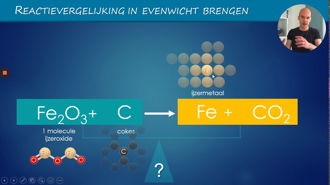 reactievergelijking in evenwicht brengen