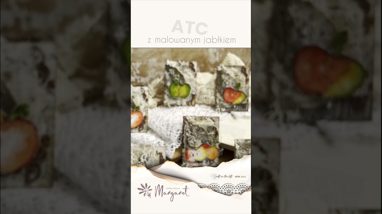 INSPIRACJA - ATC z malowanym jabłkiem