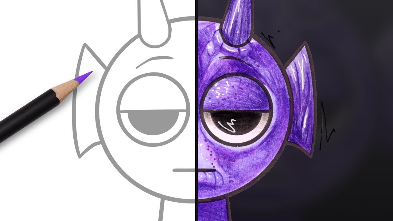 Incredibox Sprunki Coloring Pages | How to Color Phase 1 Melody Sprunki Durple