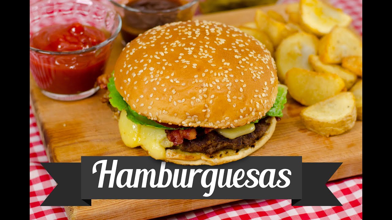 COMO HACER HAMBURGUESAS CASERAS 🍔🍟(MUY FACIL) | Reci&eacute;n Cocinados
