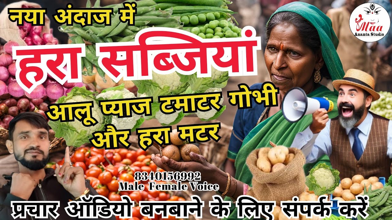 नया प्रचार ऑडियो ! आलू, प्याज टमाटर गोभी हरा मटर बेचने वालों की रिकॉर्डिंग #सब्जी #प्रचार #trending