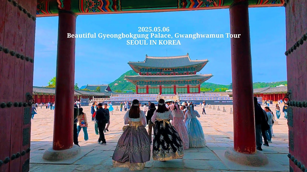 4k Beautiful Gyeongbokgung Palace, Gwanghwamun  Walking Tour on a Holiday Afternoon 경복궁 광화문거리 워킹투어