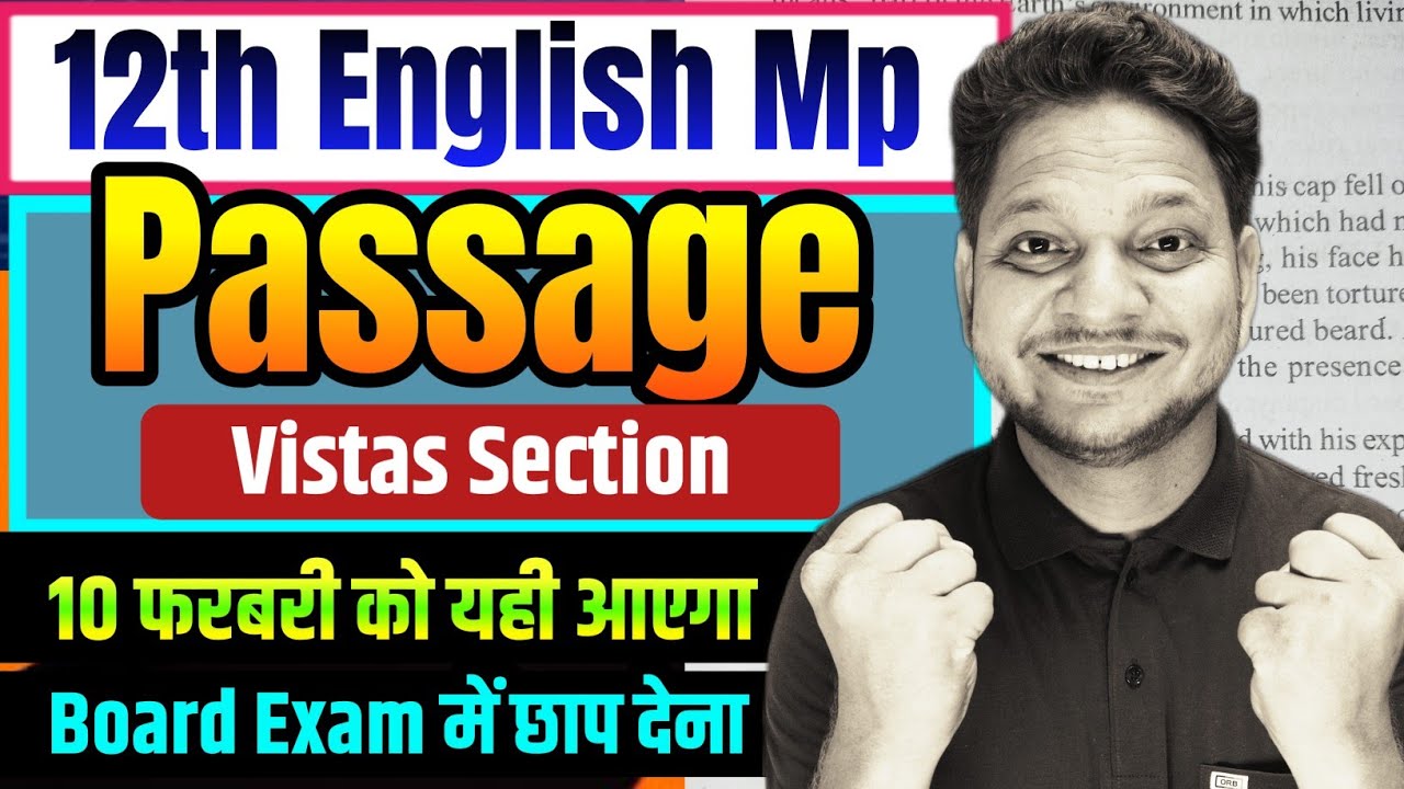 Imp Passage Class-12th English MP Board Vistas Section | Passage Solve Kaise karen ?English Passage 