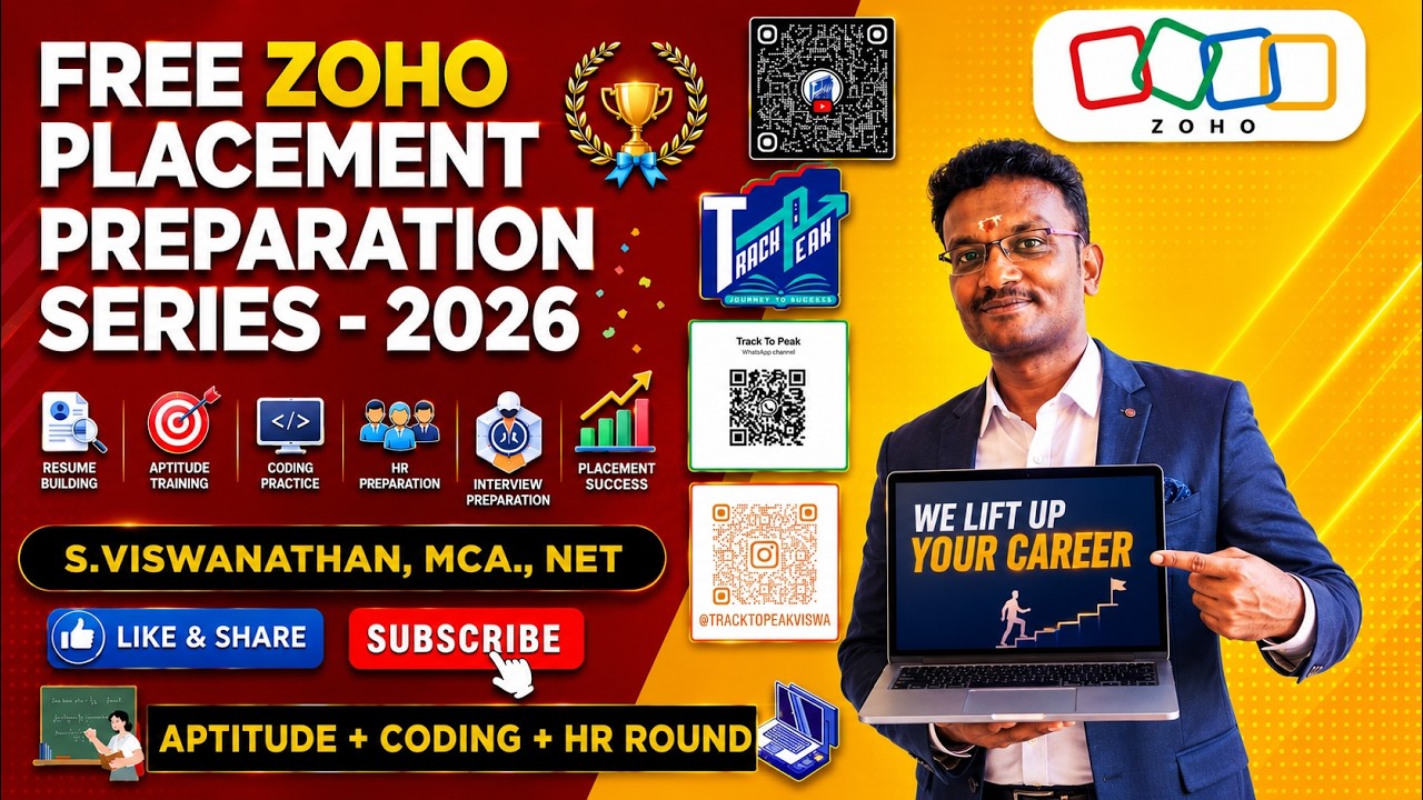 FREE Zoho Placement Preparation Series 2026 🔥 Tamil | Software Developer Job Roadmap
