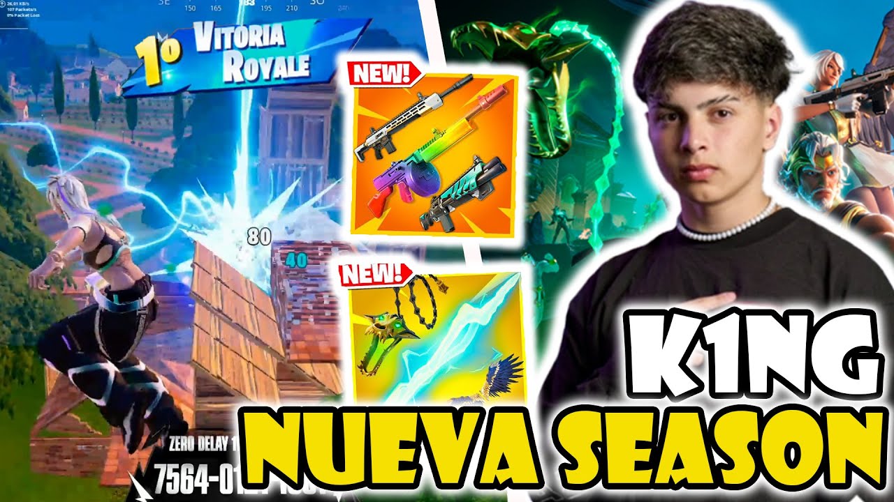 K1NG NUEVA TEMPORADA DE FORTNITE🔥PRIMERA WIN Y PARTIDA DE K1NG ¡REGRESO EL SIFÓN!