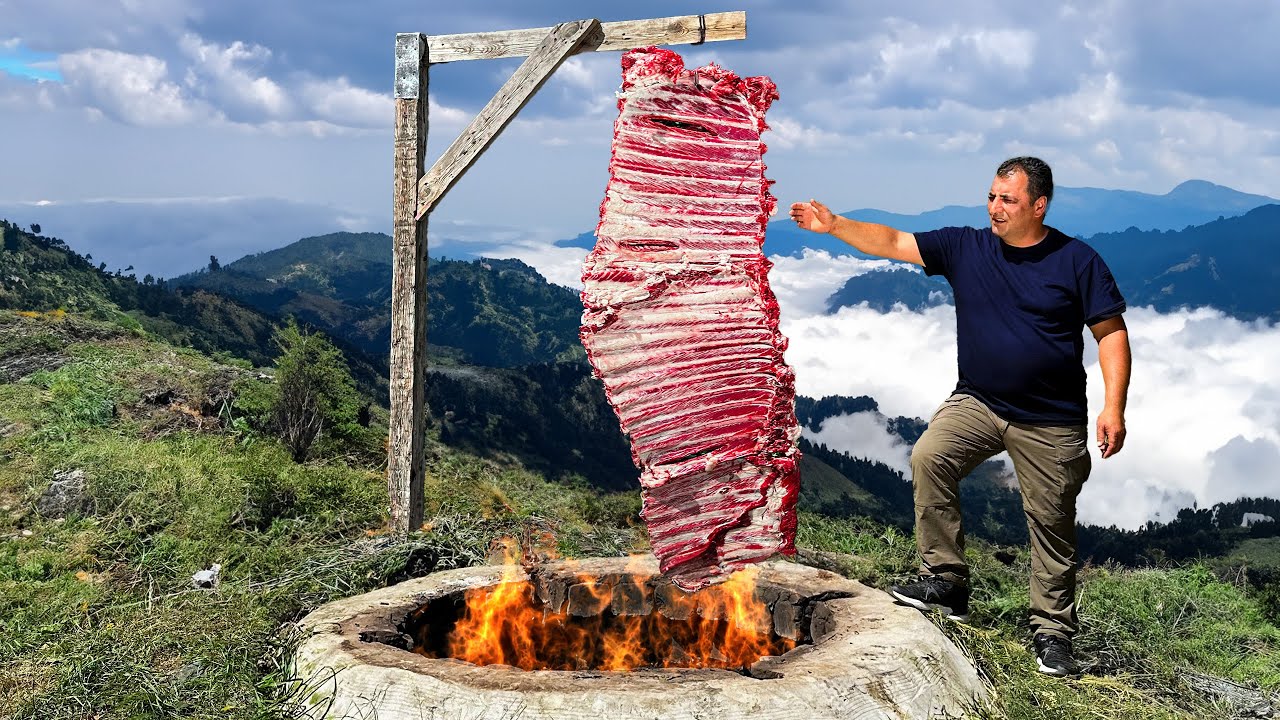 Chef Tavakkul Bakes Giant Juicy Beef Ribs in Underground Tandoor! Life in a Mountain Village