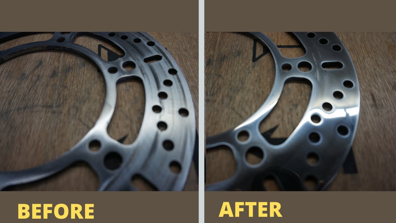 Old brake disc restoration , vintage classic motorcycle , instructional video , polished steel