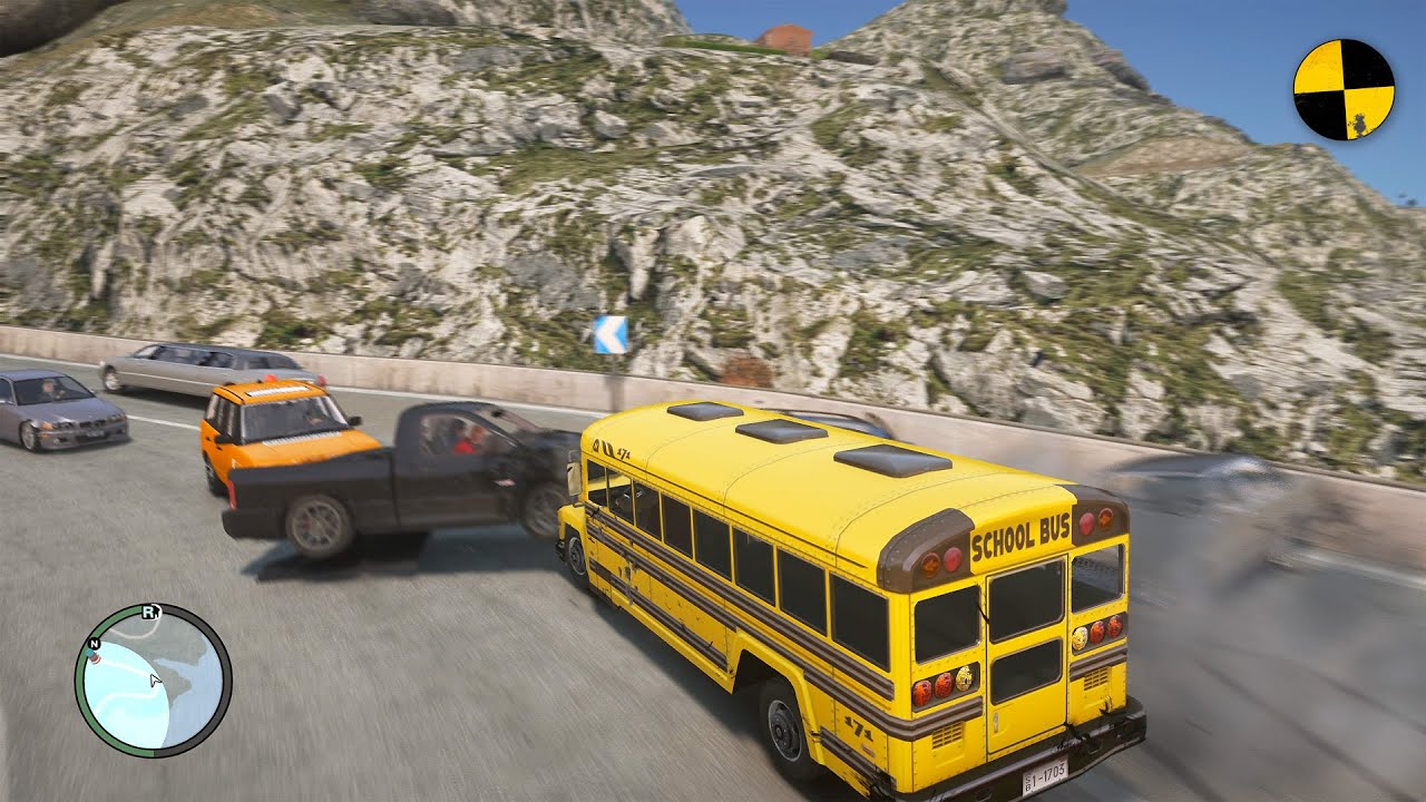 GTA 4 Crazy School Bus Crashes Ep.85