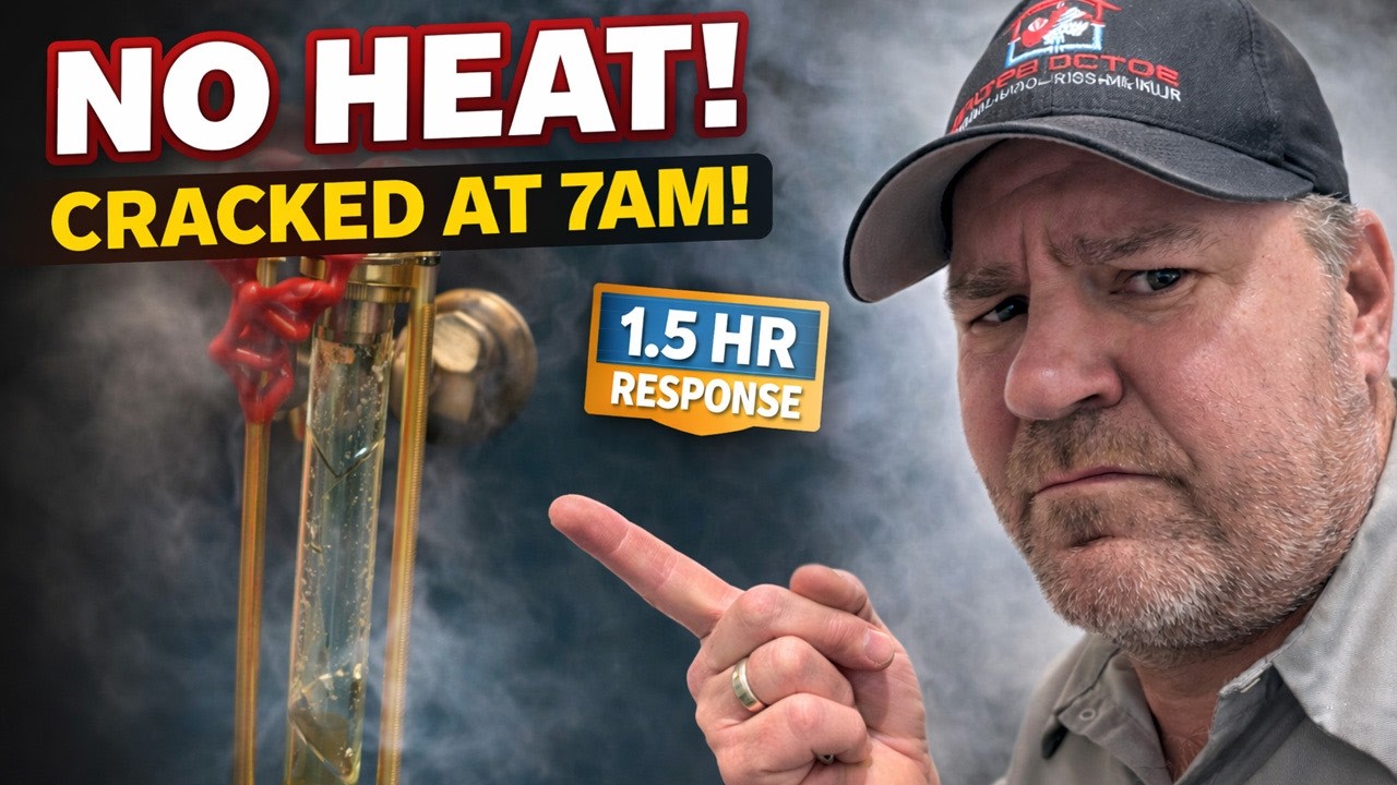 NO HEAT at 2AM! Burnham Steam Boiler Sight Glass CRACKED & Leaking