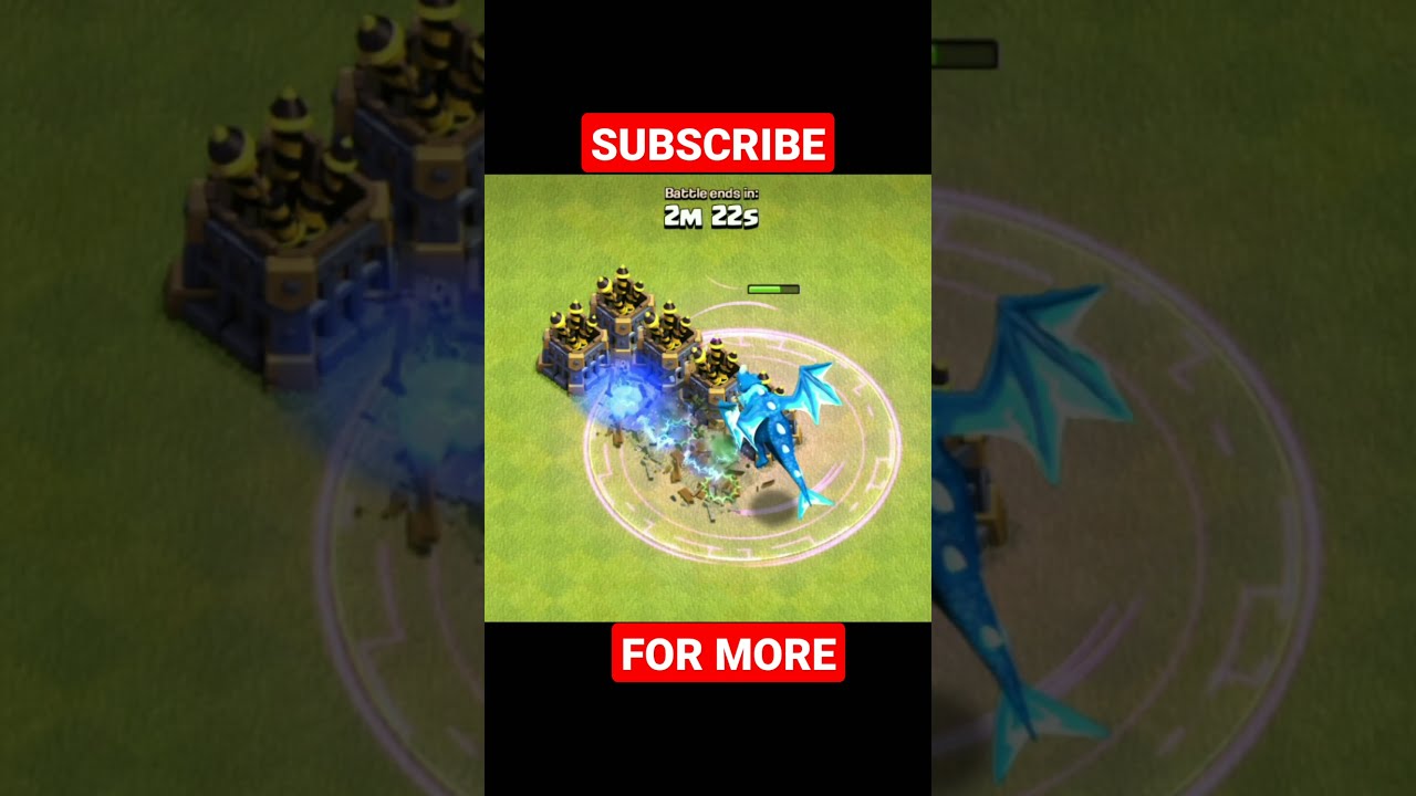 Raged Electro Dragon Vs 8 FireCrackers | Clash of Clans | #shorts #cocshorts