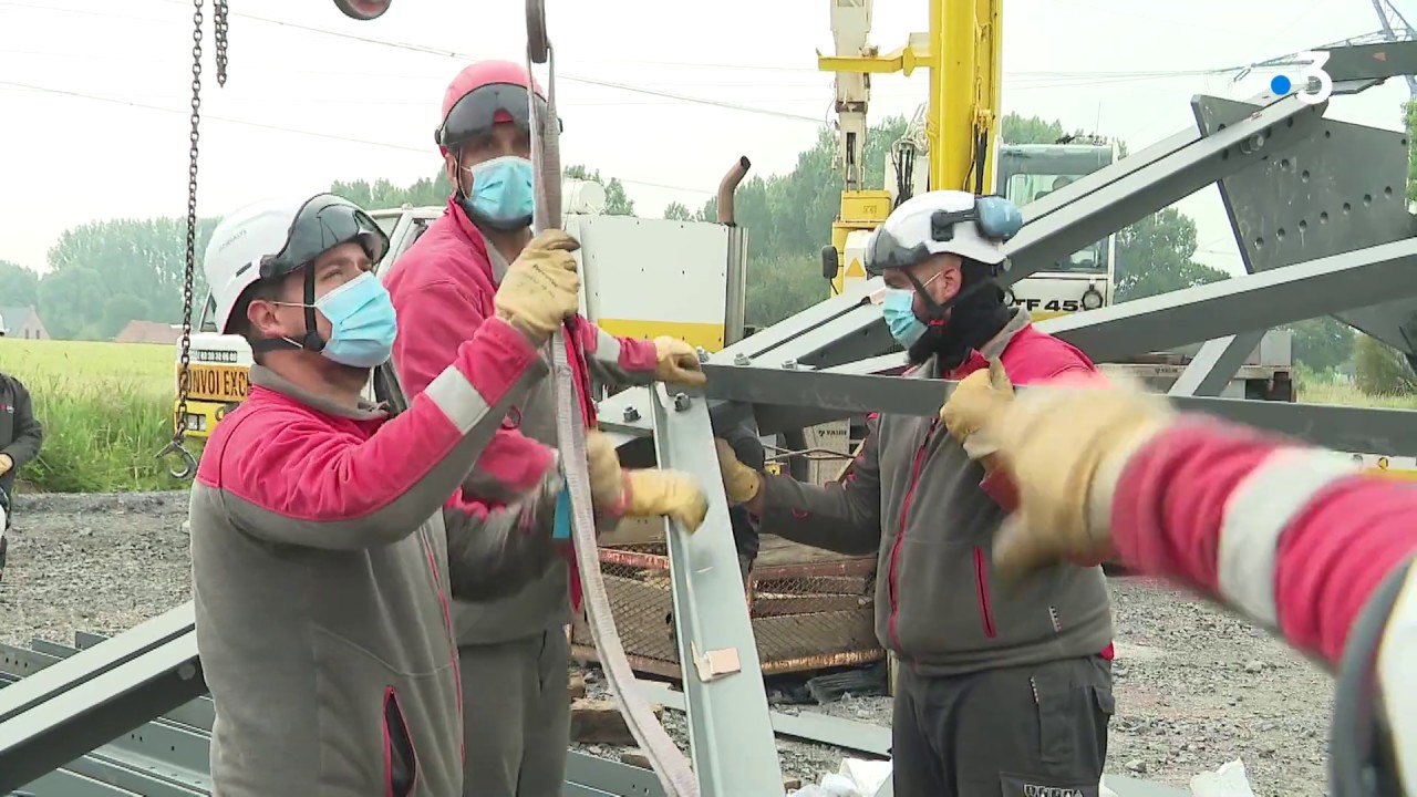Chantier de réinsertion sur la ligne THT Avelin - Gavrelle (59)