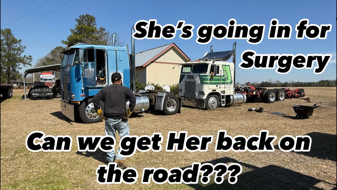 Moving our 1984 Freightliner Cabover FLA into the shop for some much needed work