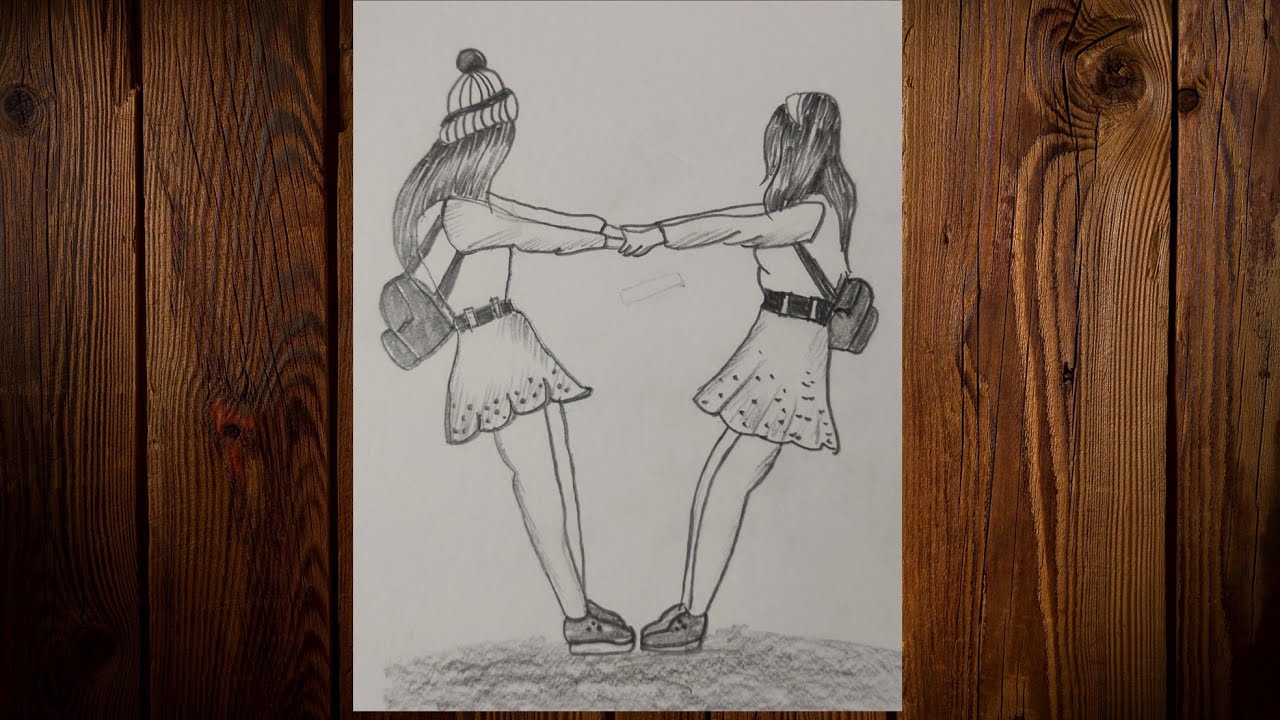friendship day drawing |Best Friend Pencil Drawings|how to draw a friend drawing|#subscribe #drawing