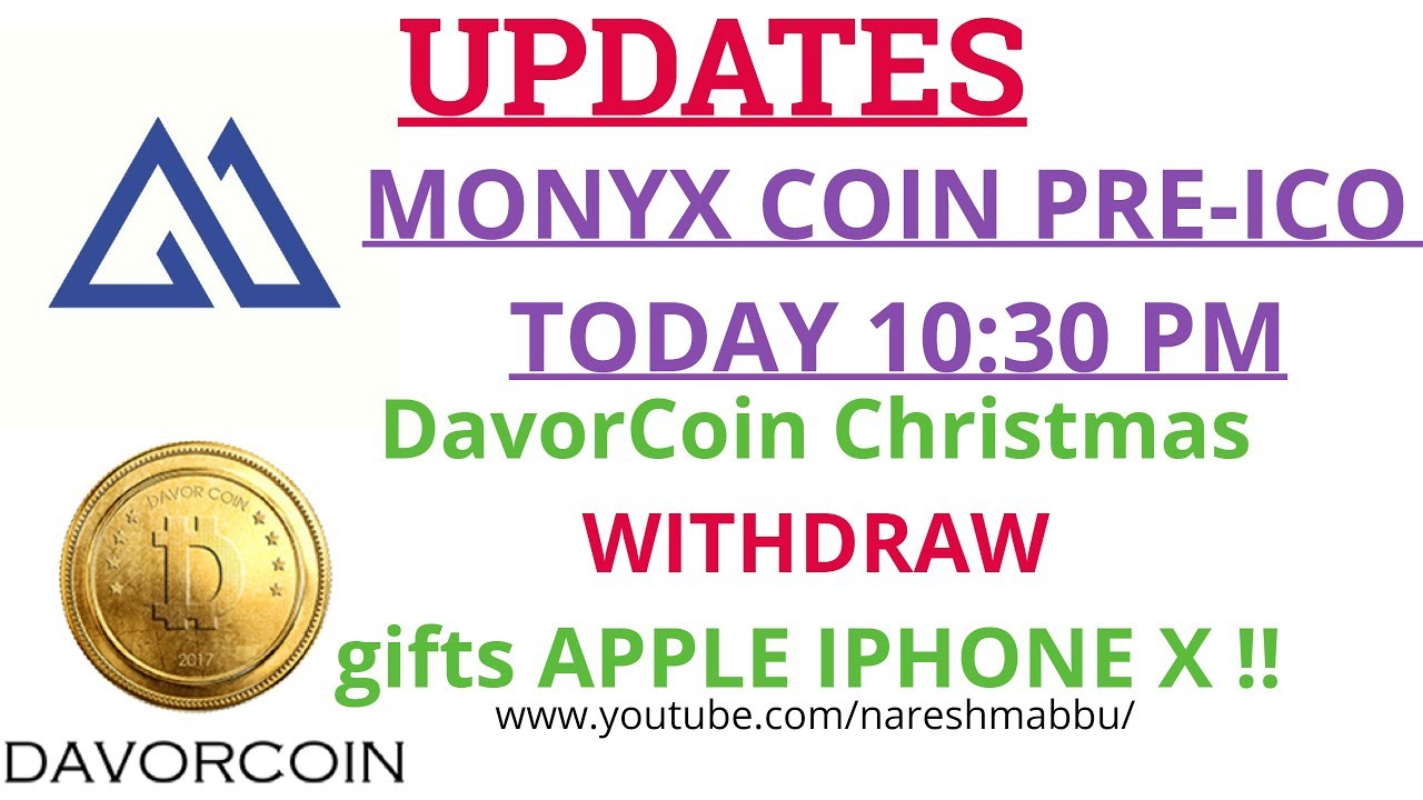 UPDATES DAVORCOIN AND MONYX PRE ICO I TELUGU I