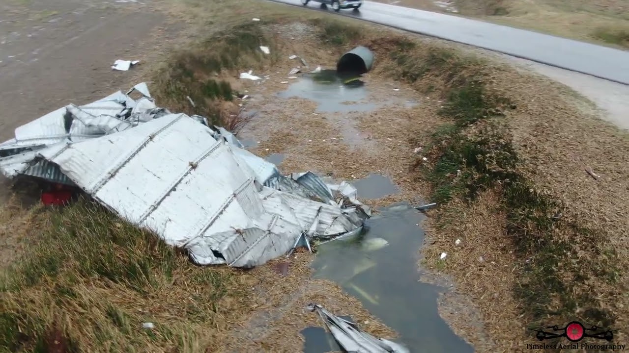 Tornado Hits Houses & Farms Wheatfield, IN March 11 4K Drone Footage