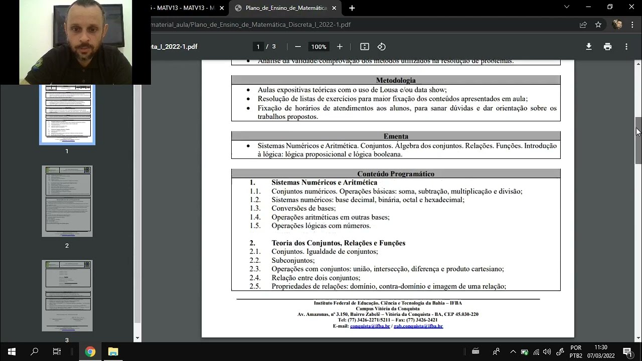 Apresentação dos Recursos da Disciplina Matemática Discreta I  - IFBA VDC - Allan (MDI)