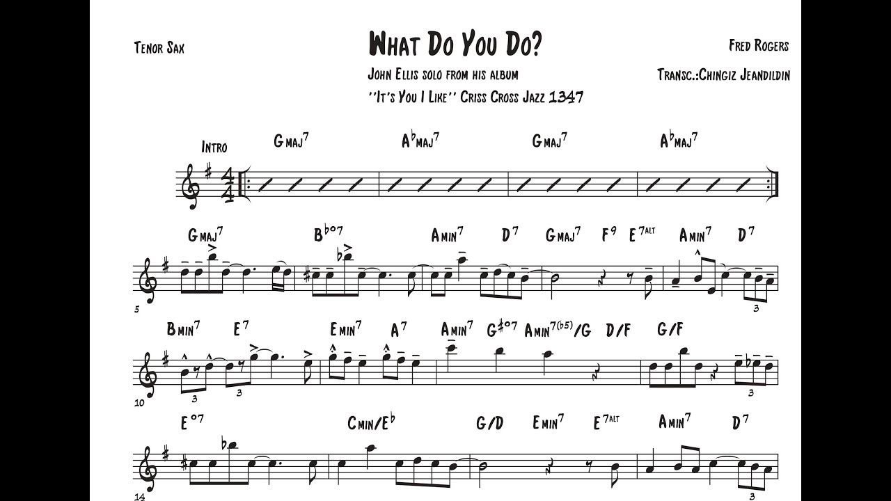 John Ellis tenor sax solo on 