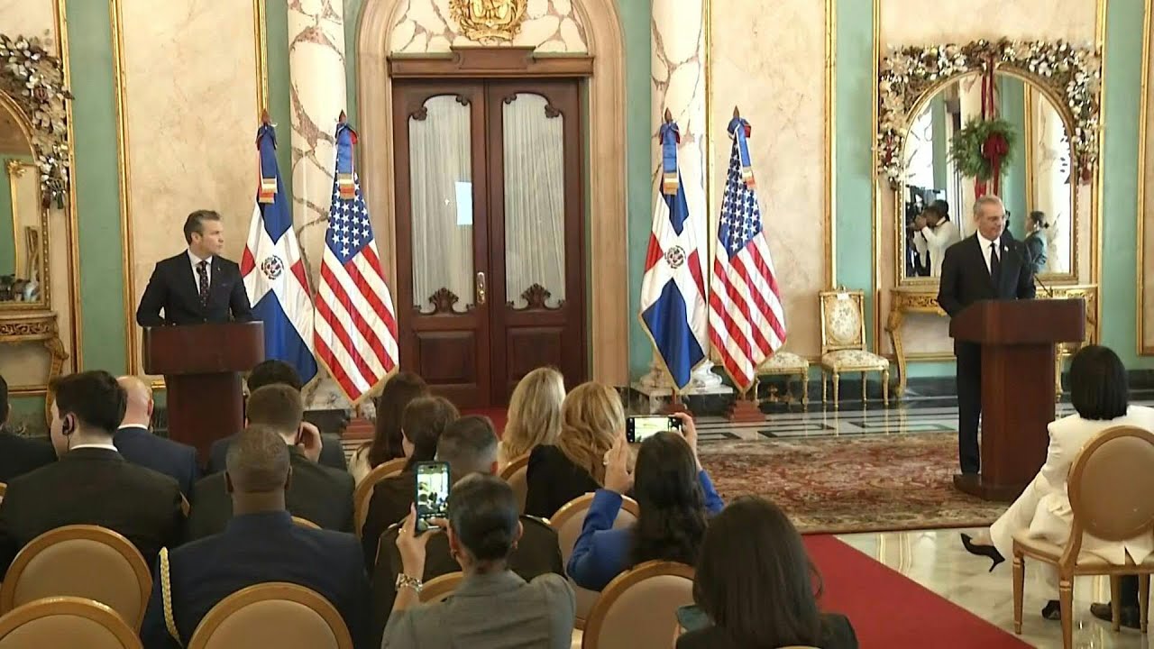 US War Secretary arrives to the Dominican Republic amid US-Venezuela row | AFP