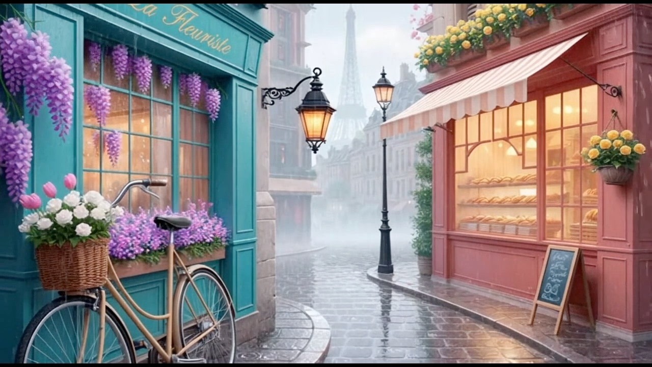Rainy Spring Day in Paris. Smooth sounds & gentle rain for studying , relaxing or sleeping. 3hours!