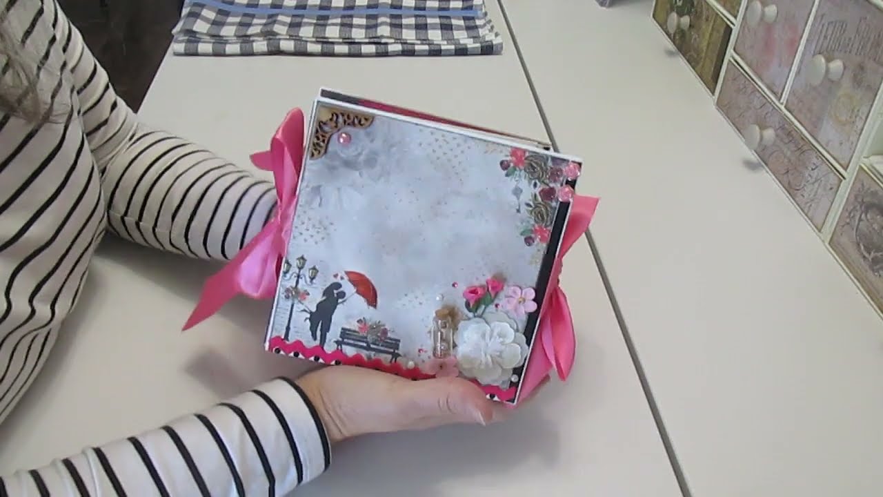 Album 15X15cm  St-Valentin | Projet très facile pour tout débutantes | Initiation au Scrapbooking
