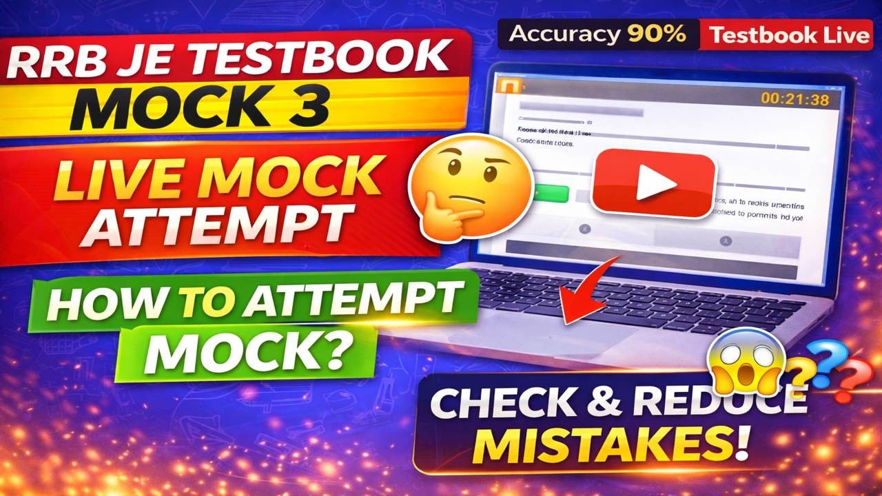 Live Mock Attempt Strategy + Mistake Analysis | Score Improve Fast 🚀Testbook RRB JE#education #test