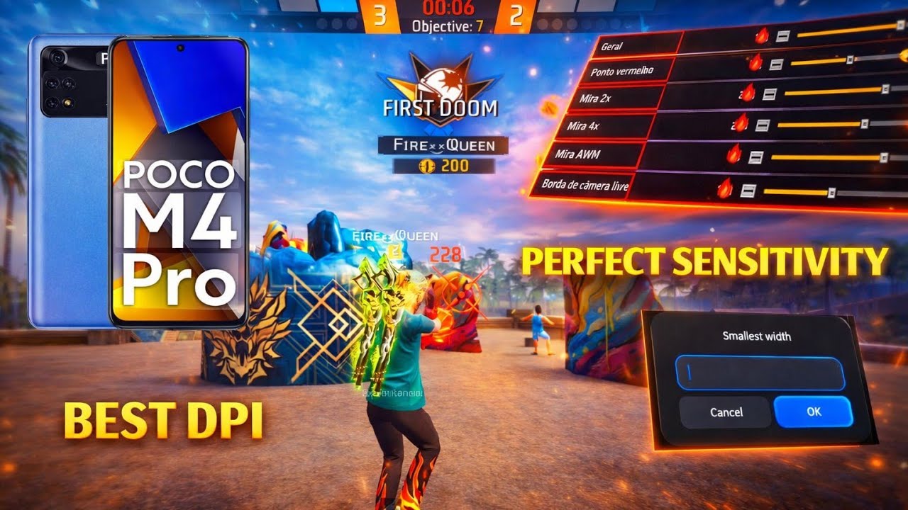 Poco m4 pro free fire best headshot sensitivity settings 2026 🎯|| best dpi setting for Poco m4 pro⚡