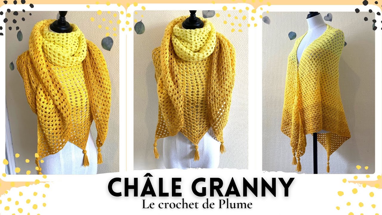 Comment faire un Châle Granny facile au crochet | Tuto crochet pour Débutant + PDF