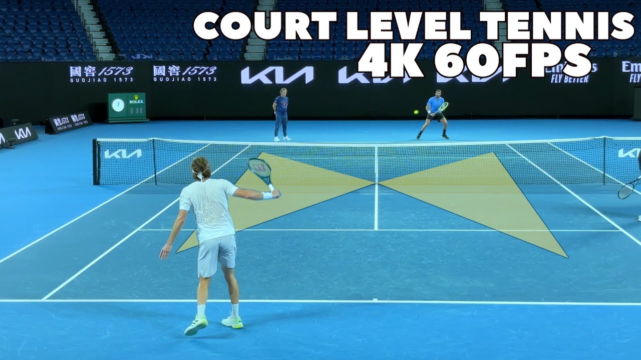 Tsitisipas & Berrettini Change Of Direction Drill (Bowtie drill) Court Level Practice 2024 4K 60FPS