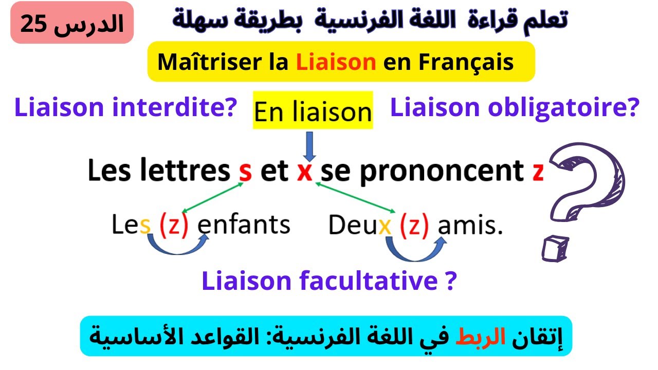 Maîtriser la Liaison en Français.إتقان الربط في اللغة الفرنسية