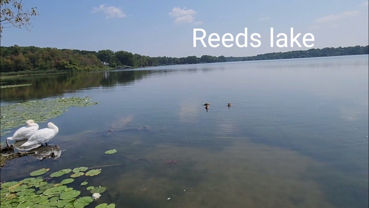 Walking around Reeds lake.Reeds Lake Trail. East Grand Rapids.