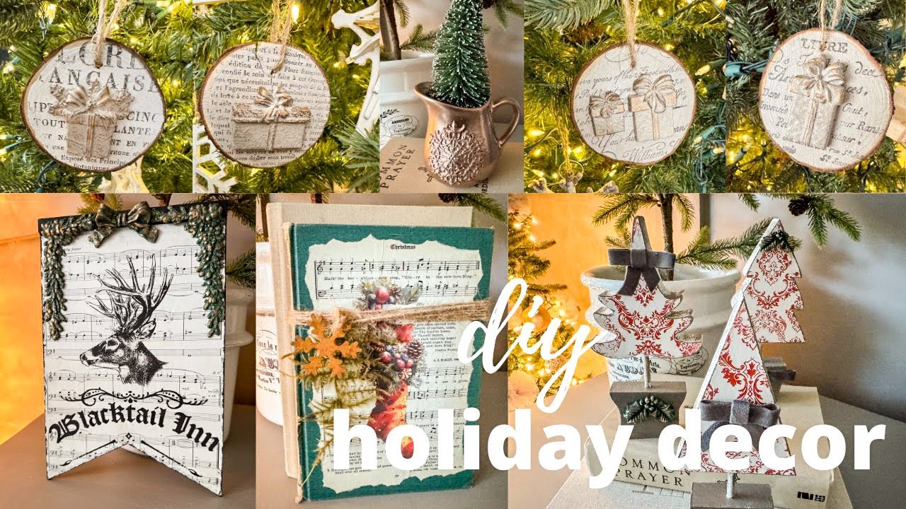 DIY Holiday Decor | trees from thrifted items