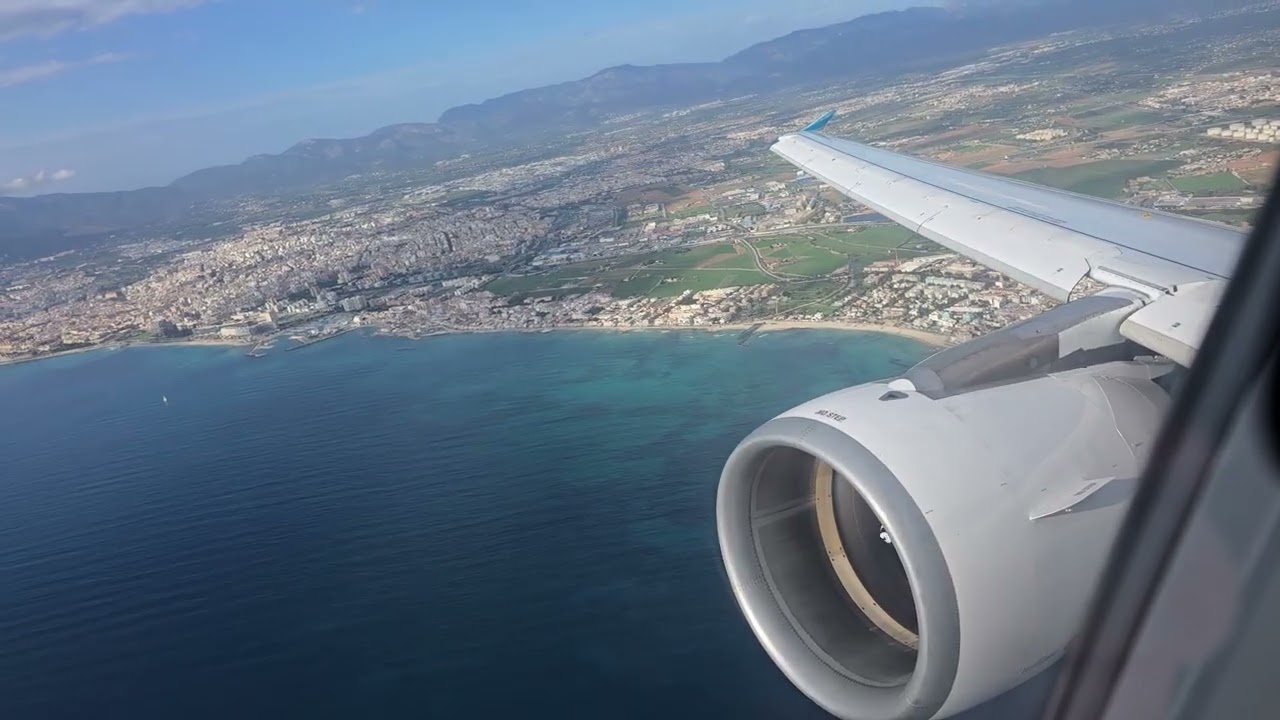 (ENGINE ROAR) Eurowings Airbus A320-200 takeoff from Palma de Mallorca to Nürnberg 