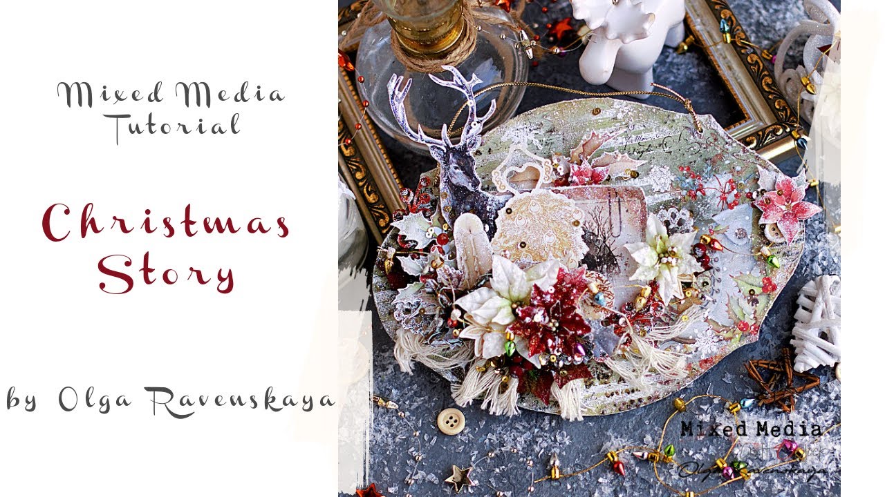 Christmas Story. Mixed media tutorial for Craft O'Clock