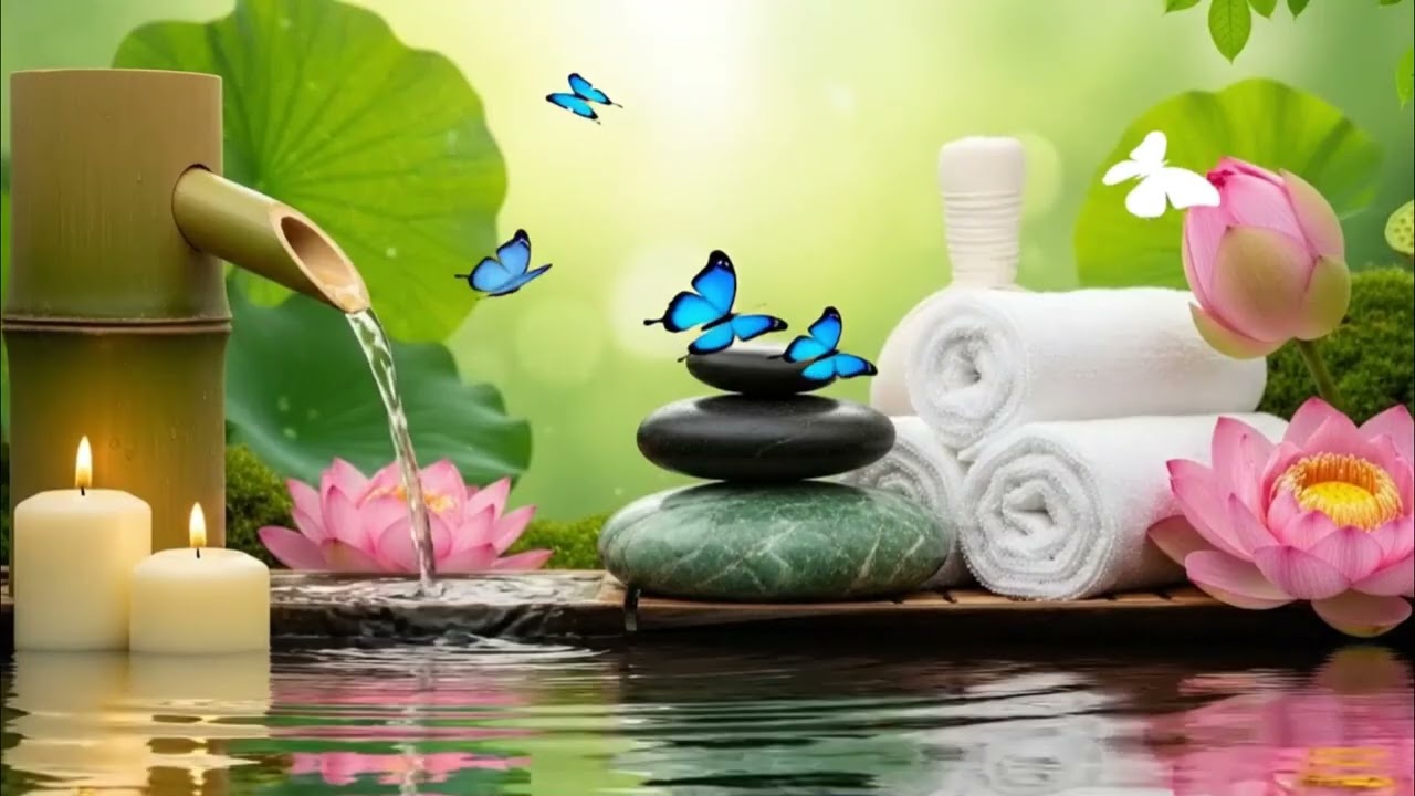 Relaxing 🌺Music for Healing 🍀Paino Sounds, Water Sounds, Relieves Stress, Anxiety#011