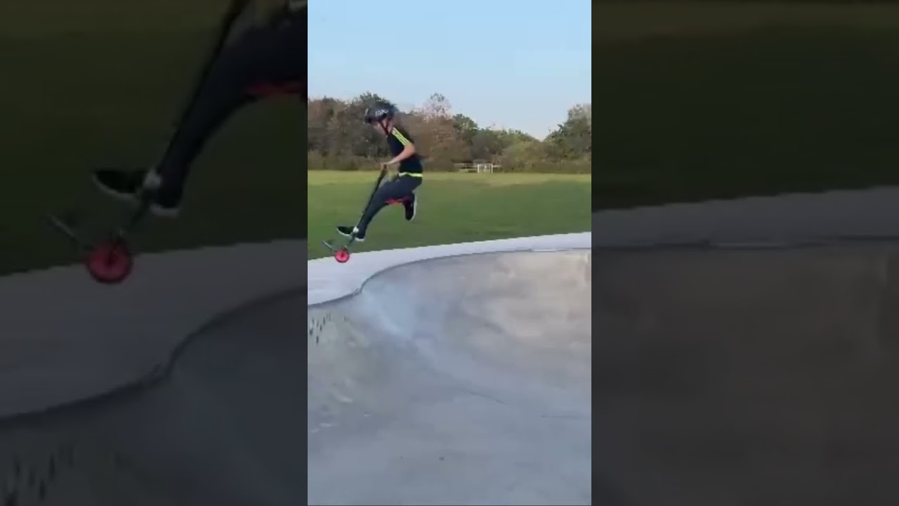 Clean line #scooter #scooterkid #skatepark #scootertricks #scootering #tailwhip #viral #shorts