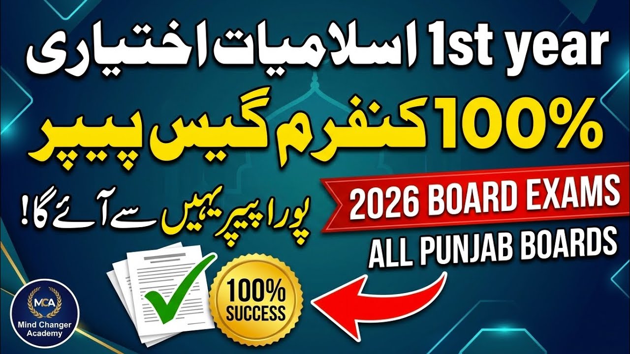 100% Confirm Paper! 1st Year Islamiat Elective Guess Paper 2026 | 11th Class Islamiat Ikhtiyari 🔥