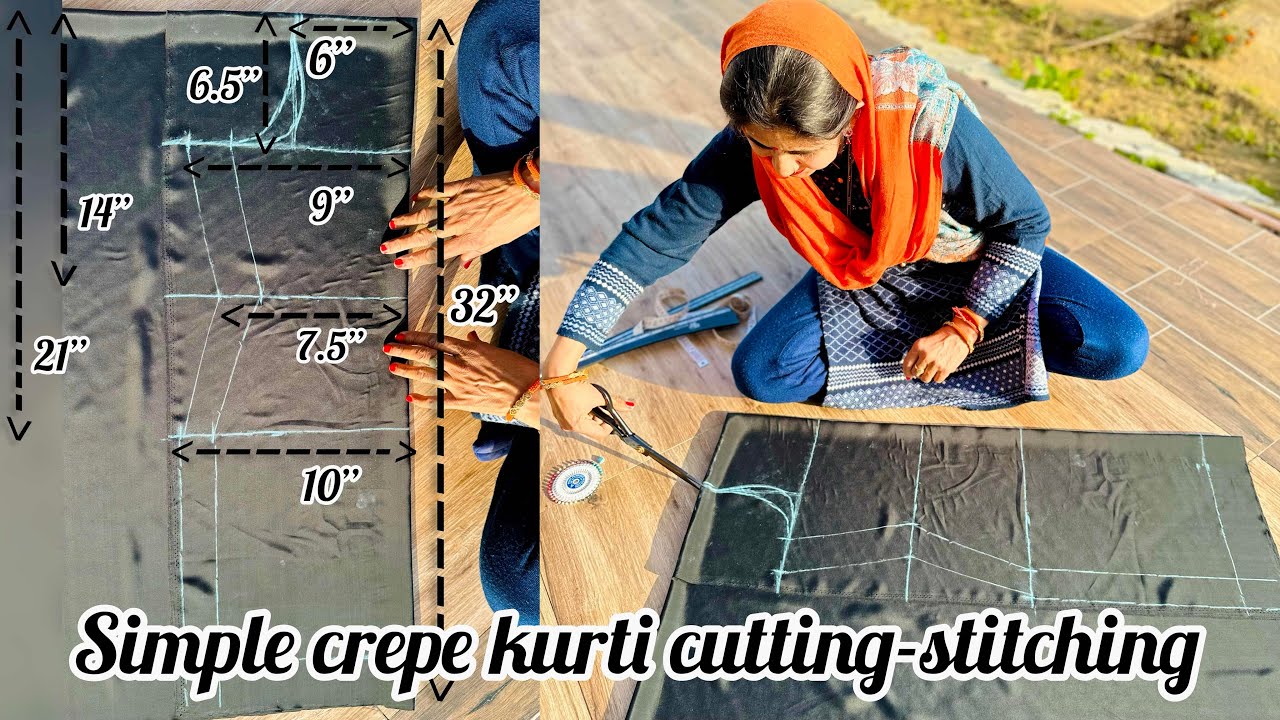 Kurti/Suit Cutting and Stitching Step by Step | Easy Kurti Cutting for Beginners