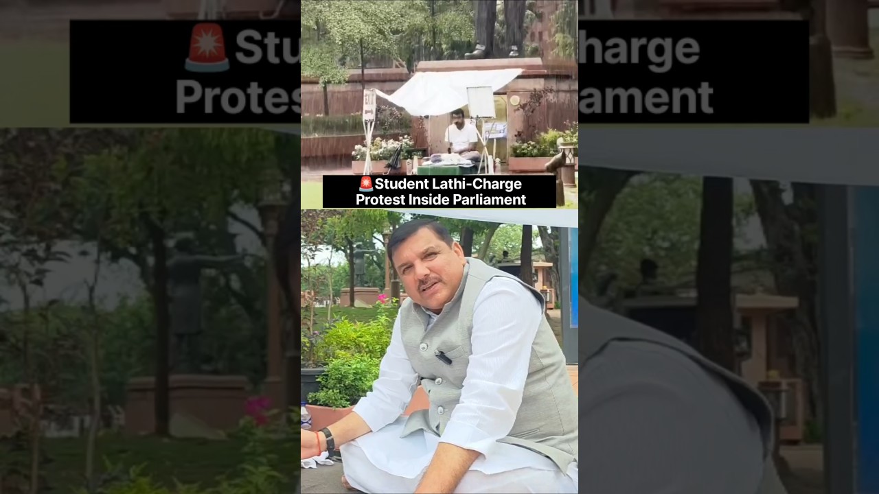 🚨Protests Against Student Lathi-Charge Inside Parliament🚨 #shorts