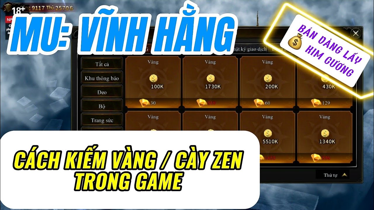 👑 MU VĨNH HẰNG: NGÀY 10 CÁCH CÀY VÀNG (ZEN) X2 NHANH VÀ NHIỀU NHẤT 