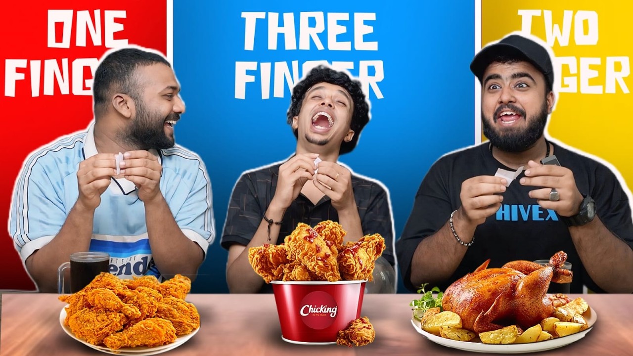 ONE FINGER TWO FINGER THREE FINGER FOOD CHALLENGE 🤣😂