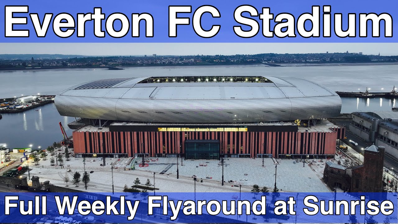 NEW Everton FC Stadium at Bramley Moore Dock. A Full FlyAround!