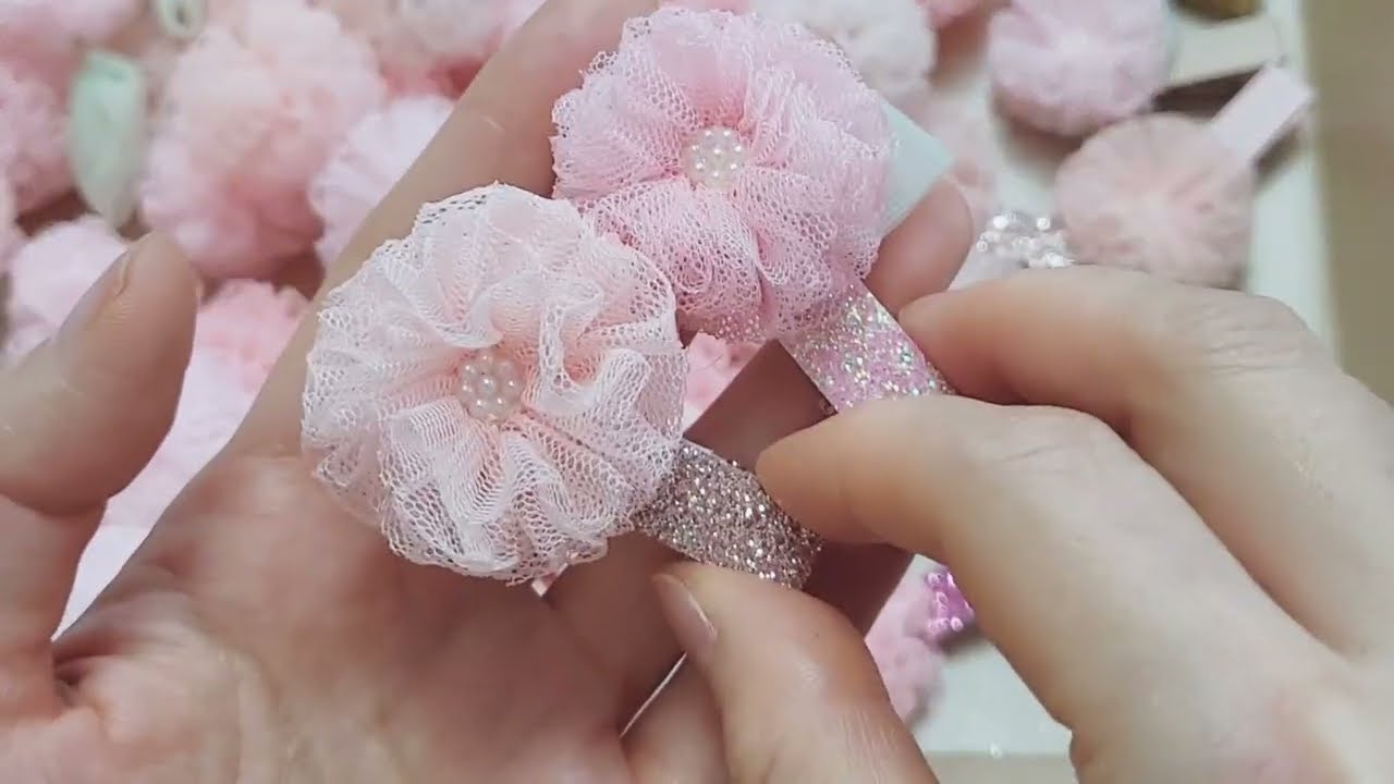 망사원단으로 만드는 사랑스러운 솜사탕같은 핀만들기