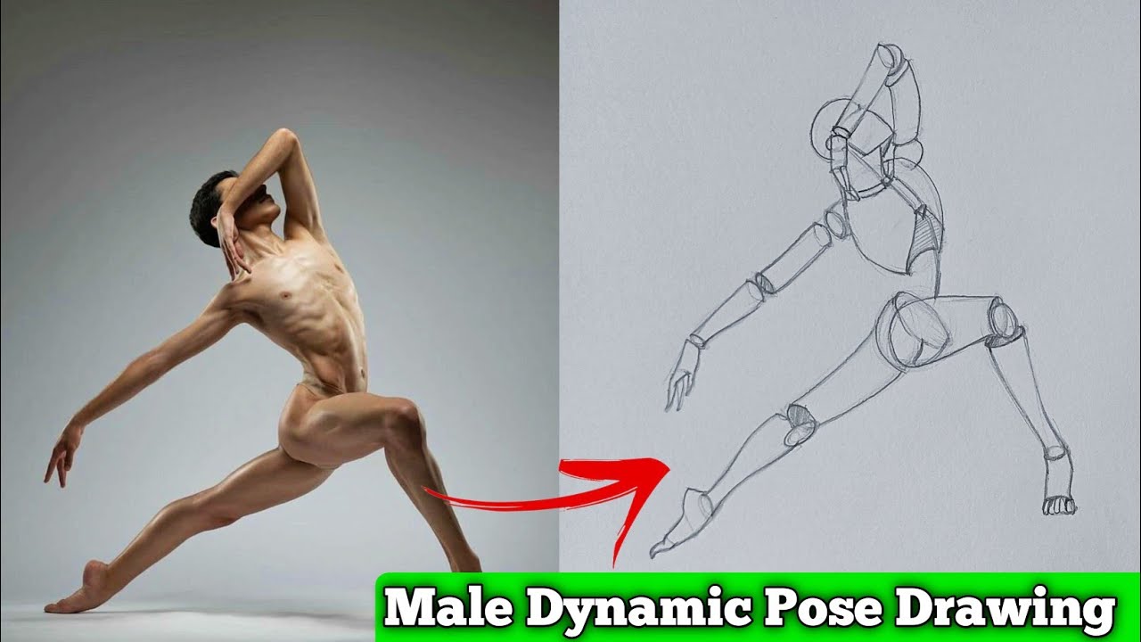 How To Draw Dynamic Male Volumetric Figure||Pencil Drawing