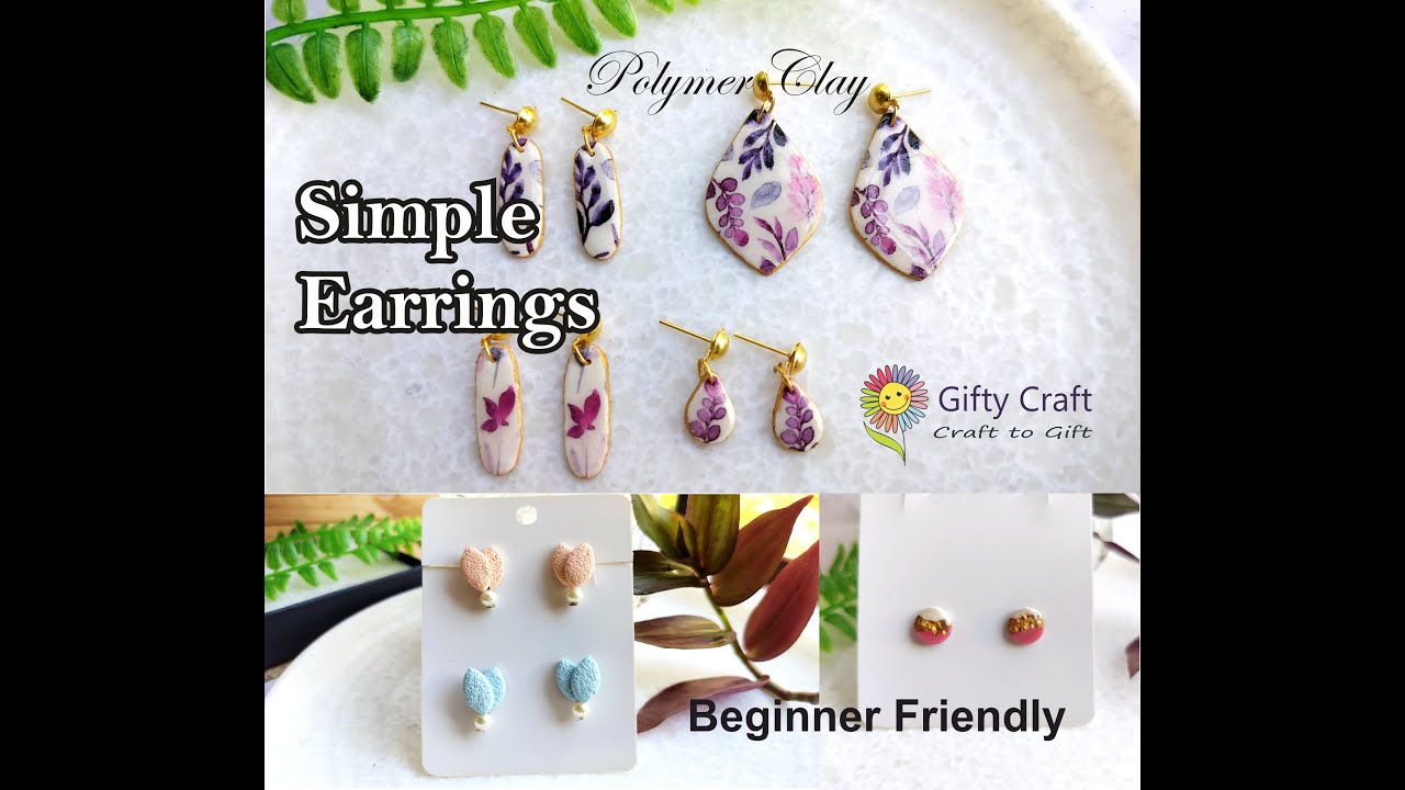 Learn various simple techniques to make Clay Earrings | Beginner friendly Polymer Clay Earrings
