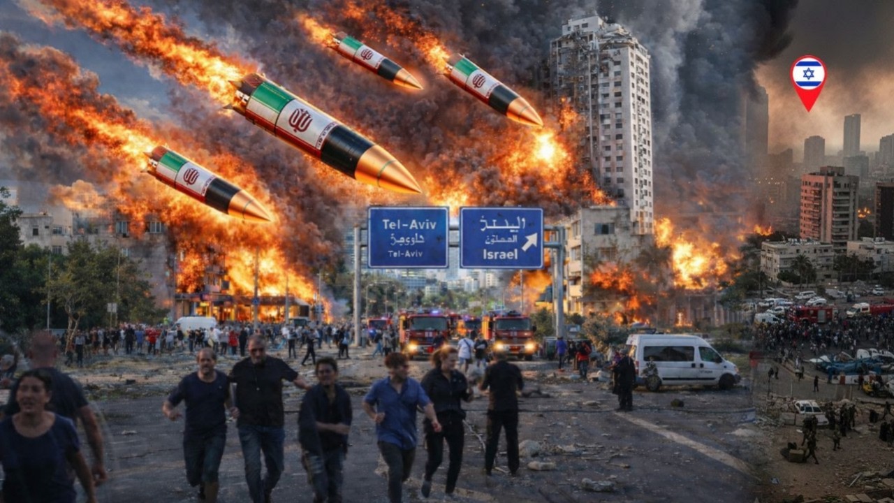 🔴BARU SAJA TERJADI ~ Serangan balasan pertama Iran ribuan rudal hujani Israel & Pangkalan militer AS
